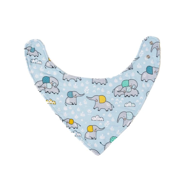 Little Sleepies Blue Elephant Snuggles Bamboo Viscose Bandana Bib