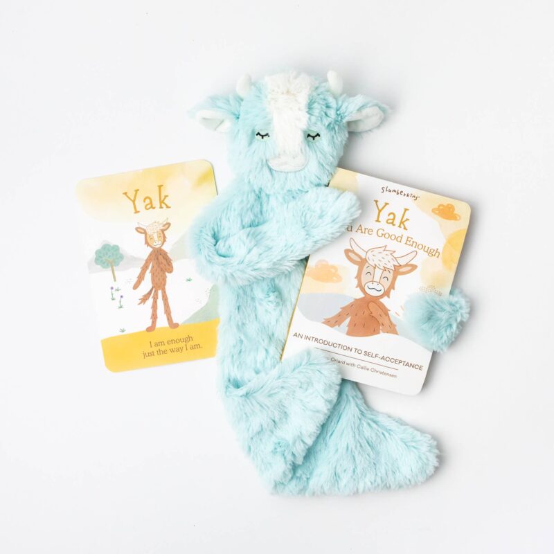 Slumberkins Powder Blue Yak Snuggler Self Acceptance Board Book Bundle