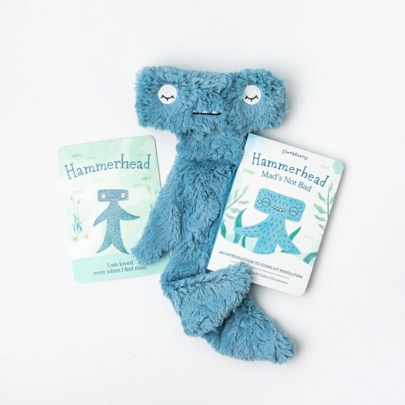 Slumberkins Hammerhead Snuggler and Board Book Conflict Resolution Bundle