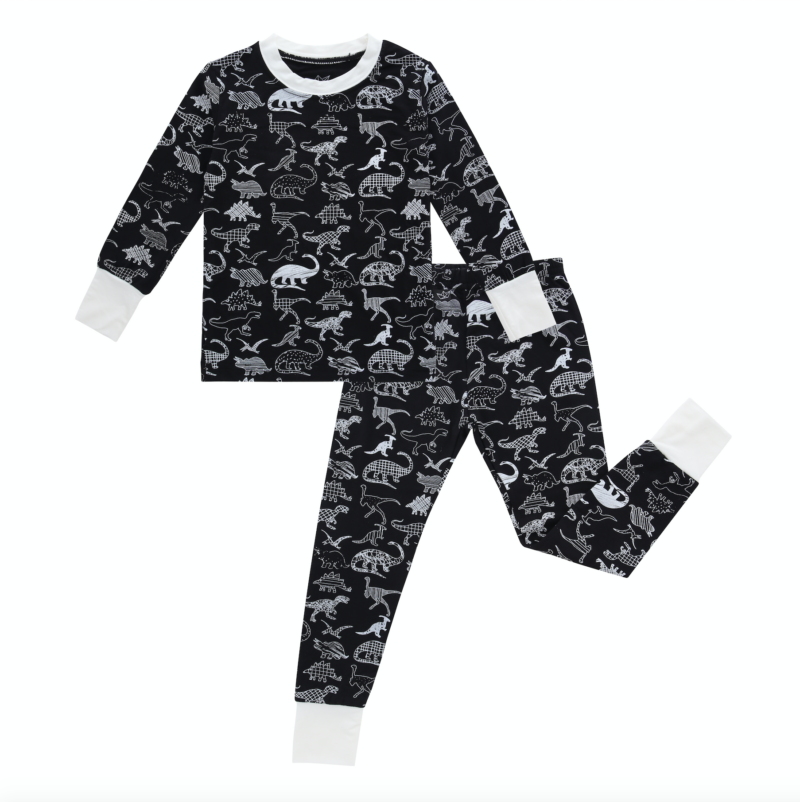 Midnight Dino Two-Piece Bamboo Viscose Pajama Set