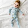 Little Sleepies Blue Elephant Snuggles Bamboo Viscose Zippy