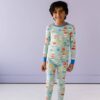 Little Sleepies Aqua I Love You A Latte Two-Piece Bamboo Viscose Pajama Set