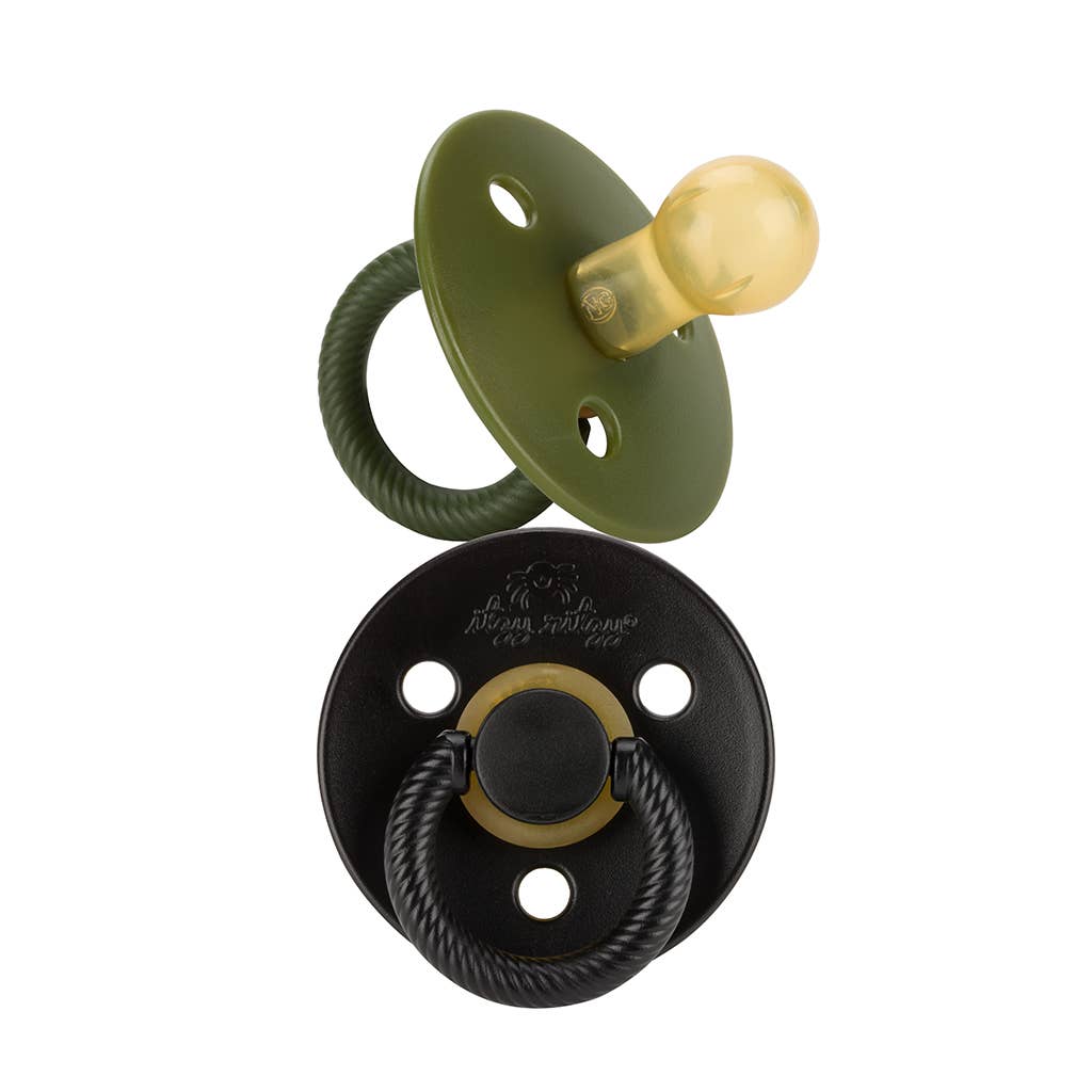 Itzy Ritzy Itzy Soother Natural Rubber Pacifier Set in Camo + Midnight