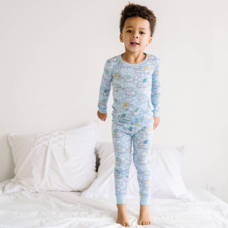 Little Sleepies Blue Elephant Snuggles Two-Piece Bamboo Viscose Pajama Set