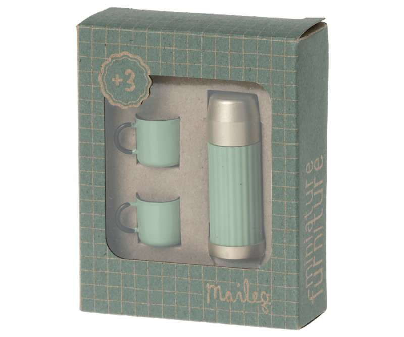 Maileg Thermos and Cups in Mint