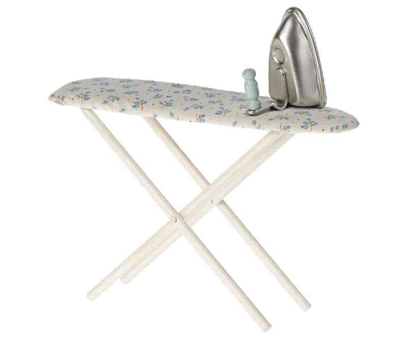 Maileg Iron & Ironing Board Set with Blue Handle