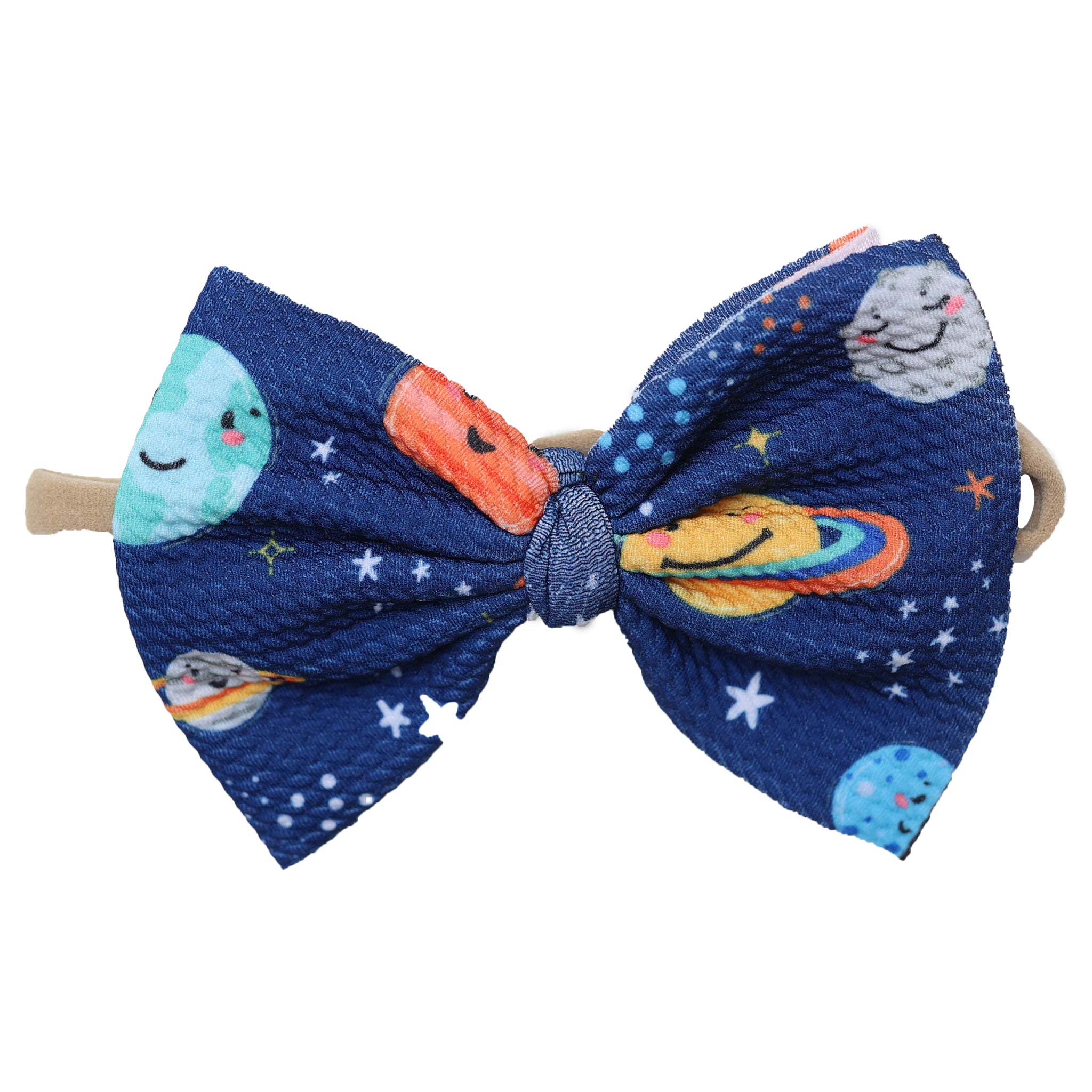 macaron+me Peaceful Planets Stretchy Bow Headband