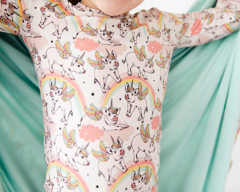 When Pigs Fly Two-Piece Bamboo Viscose Pajama Set from Dream Jamms