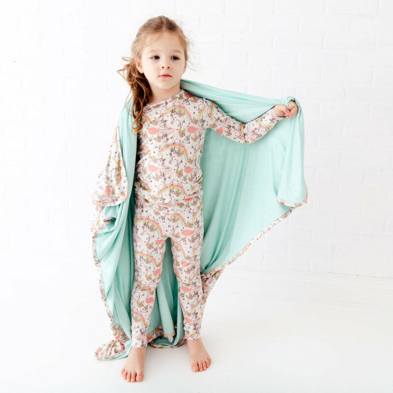 When Pigs Fly Two-Piece Bamboo Viscose Pajama Set available at Blossom