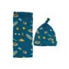 Surf's Up Bamboo Viscose Swaddle and Hat Set from Little Sleepies