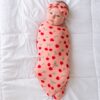 Little Sleepies Cherry on Top Bamboo Viscose Swaddle and Headband Set