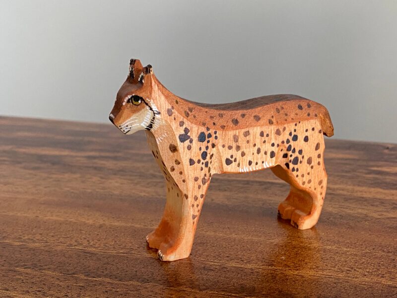 PoppyBaby Co Lynx Woodland Wooden Animal Figurine