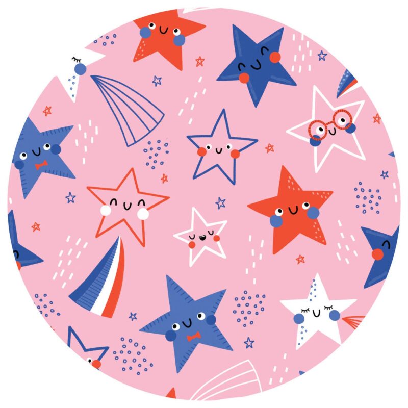 Pink Stars & Stripes Bamboo Viscose Bandana Bib from Little Sleepies