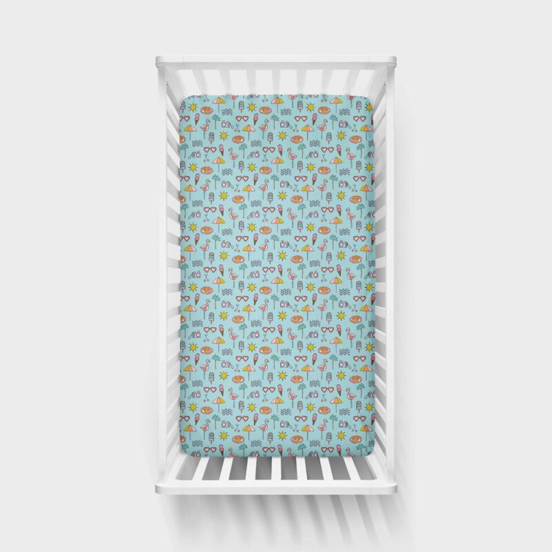 Pool Party Bamboo Viscose Fitted Crib Sheet from Little Sleepies