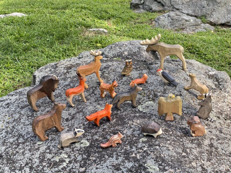 Forest Animals Wooden Figurine Set of 17 from PoppyBaby Co