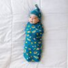 Little Sleepies Surf's Up Bamboo Viscose Swaddle and Hat Set