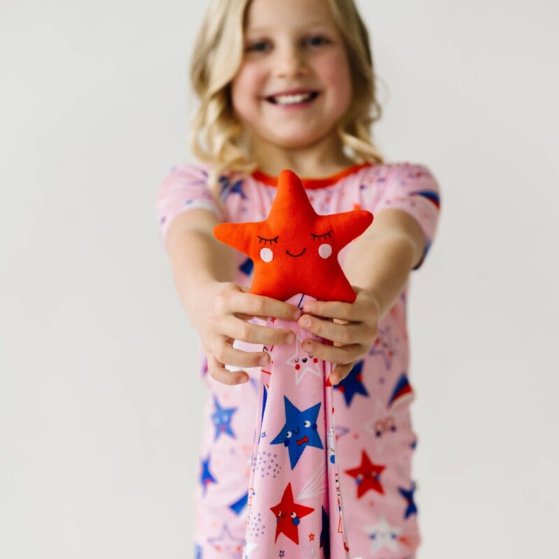 Pink Stars & Stripes Bamboo Viscose Sleepyhead Lovey from Little Sleepies