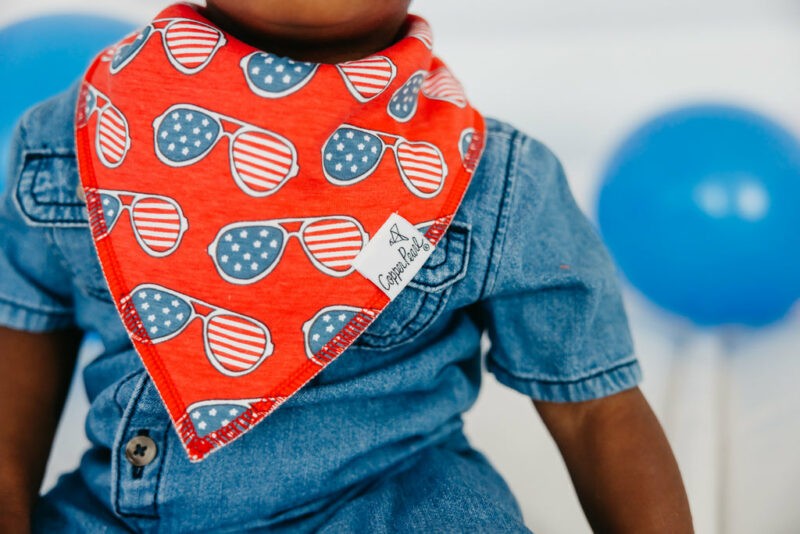Copper Pearl Spangled Baby Bandana Bib Set 4-Pack part of our Patriotic collection