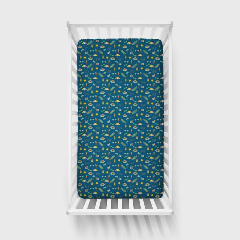Surf's Up Bamboo Viscose Fitted Crib Sheet from Little Sleepies