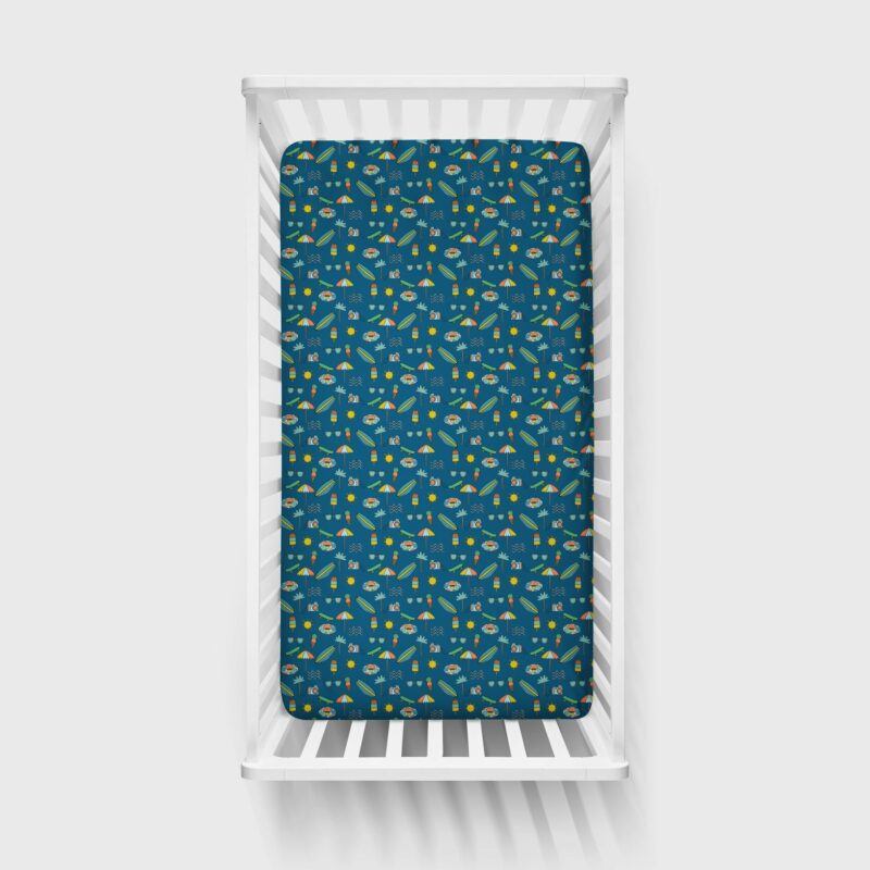 Surf's Up Bamboo Viscose Fitted Crib Sheet from Little Sleepies