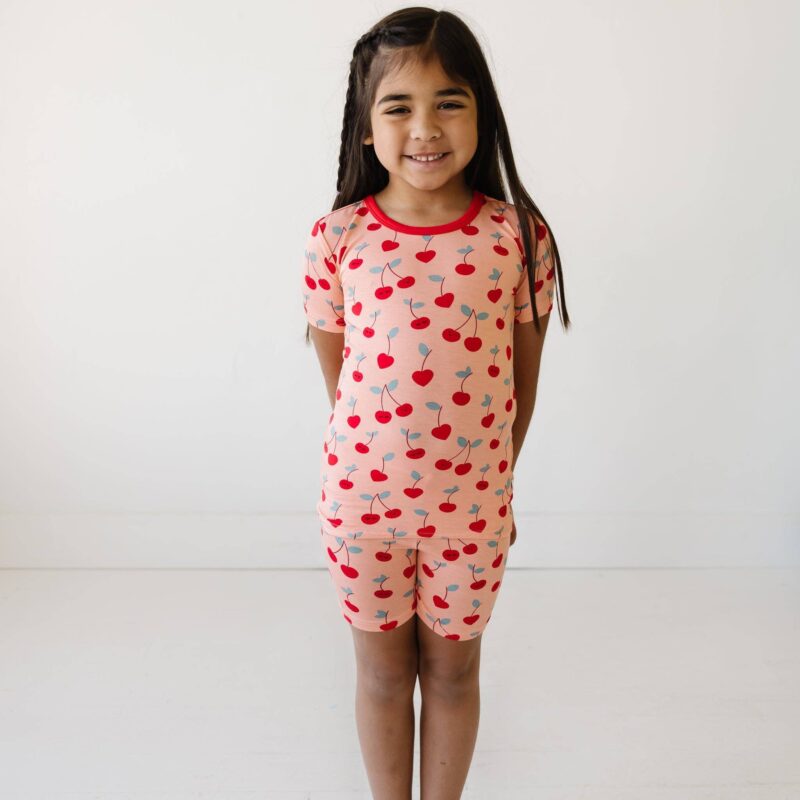 Little Sleepies Cherry on Top Two-Piece Short Sleeve & Shorts Bamboo Viscose Pajama Set