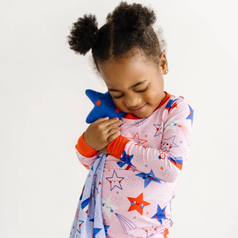 Blue Stars & Stripes Bamboo Viscose Sleepyhead Lovey from Little Sleepies