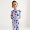 Blue Stars & Stripes Two-Piece Short Sleeve Bamboo Viscose Pajama Set