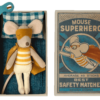 Super Hero Little Brother Mouse in Matchbox made by Maileg