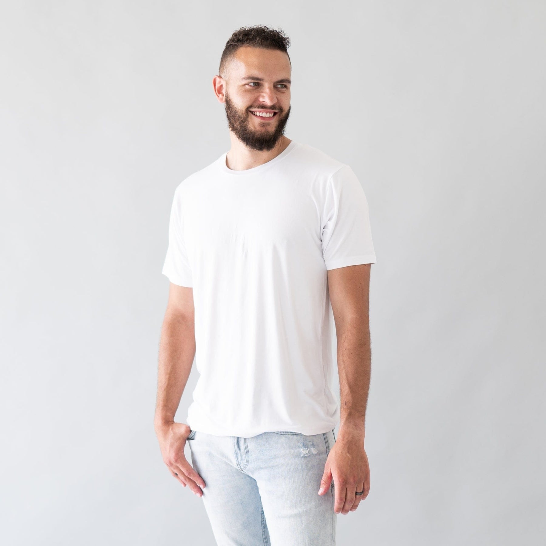 Kyte BABY Men's Crew Neck Tee in Snow