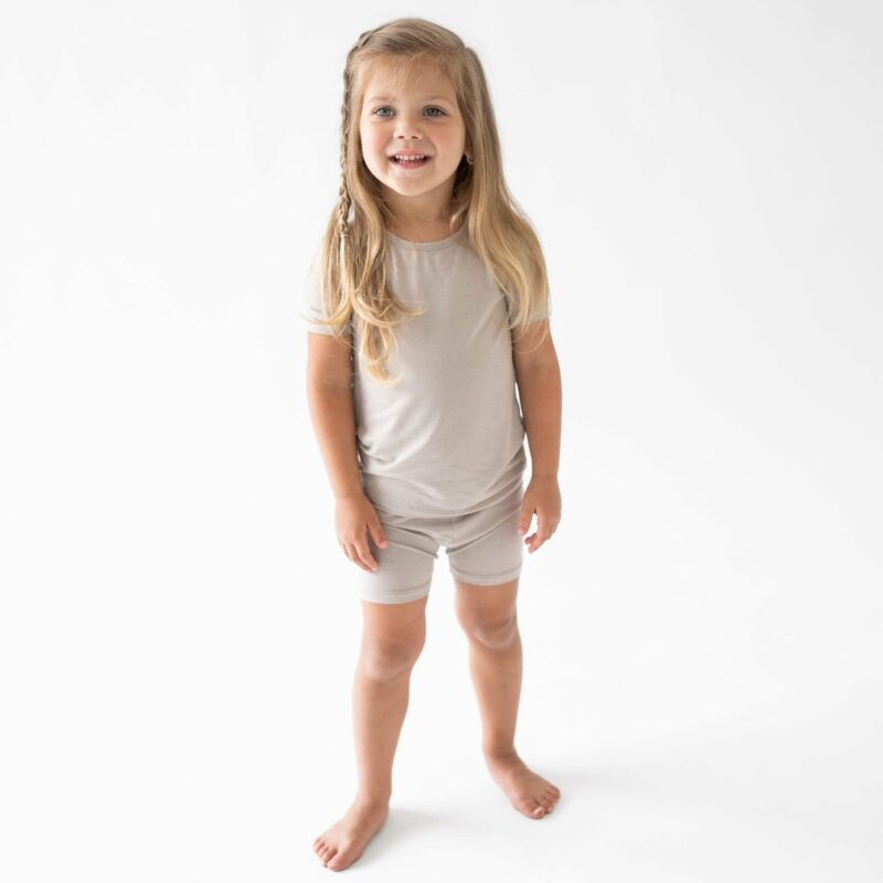Short Sleeve Toddler Pajama Set in Khaki from Kyte BABY
