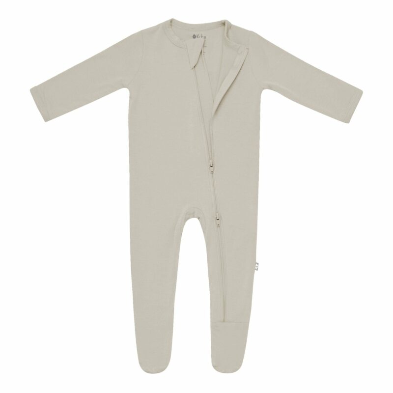 Zippered Footie in Khaki from Kyte BABY