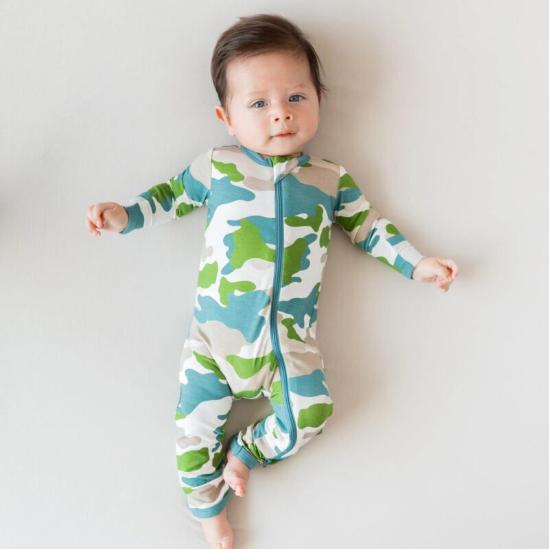 Kyte BABY Zippered Romper in Camo
