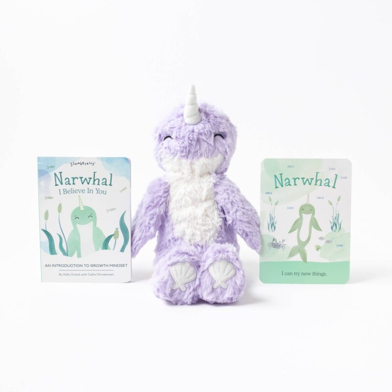 Slumberkins Thistle Narwhal Kin and Board Book Bundle