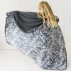 Gray Marble Swirl Triple-Layer Bamboo Viscose Large Cloud Blanket from Little Sleepies