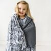 Little Sleepies Gray Marble Swirl Triple-Layer Bamboo Viscose Large Cloud Blanket