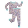 Pink Marble Swirl Two-Piece Bamboo Viscose Pajama Set