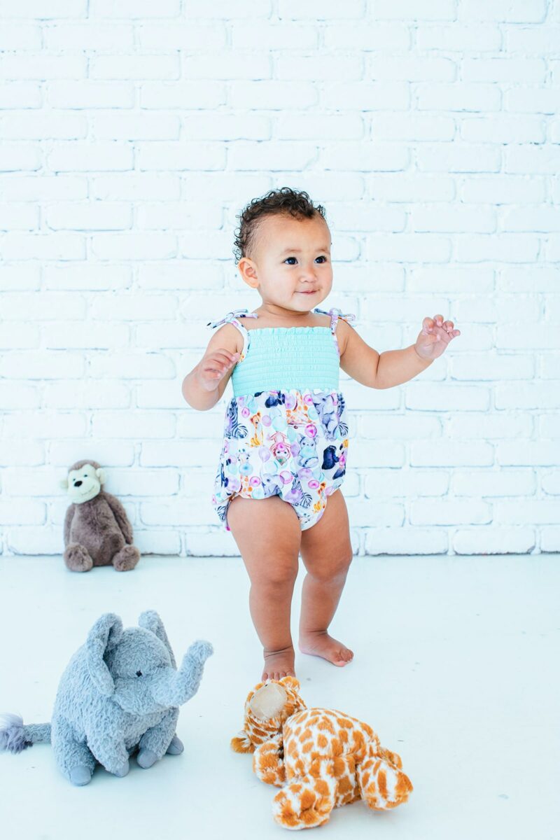 Zoe Bamboo Viscose Smocked Birdie Bubble from Birdie Bean