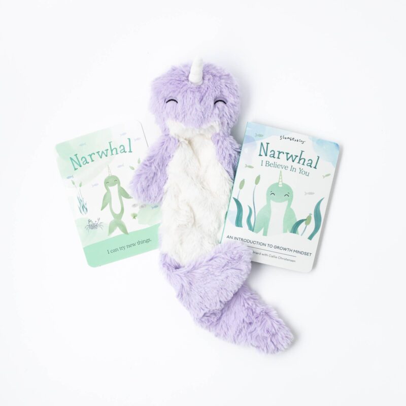 Slumberkins Thistle Narwhal Snuggler and Board Book Bundle