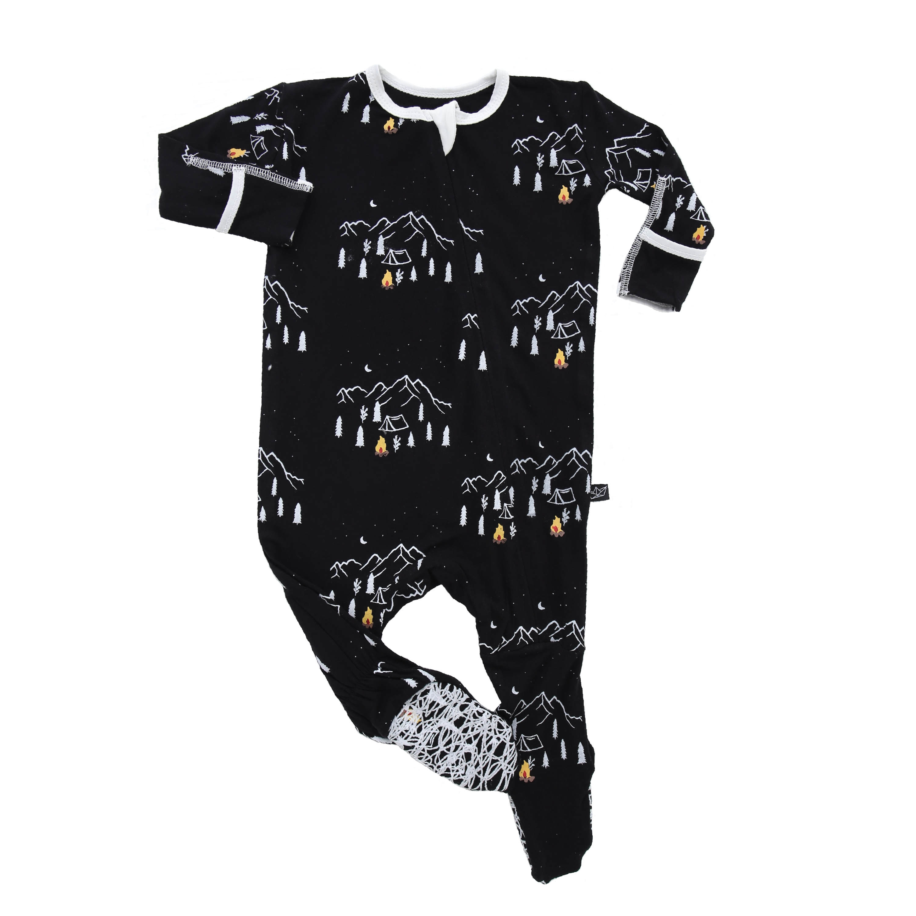 Peregrine Kidswear Midnight Camping Bamboo Viscose Footie