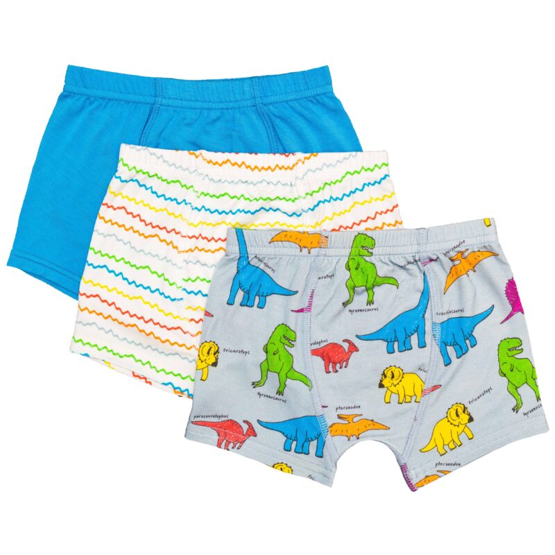 macaron + me Neon Dinos Bamboo Viscose Boxer 3-Pack Bundle