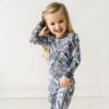 Little Sleepies Gray Marble Swirl Two-Piece Bamboo Viscose Pajama Set