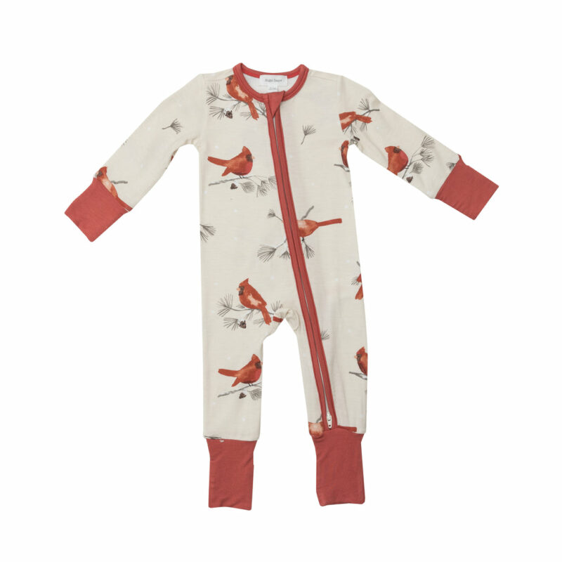 Angel Dear Cardinals Bamboo Viscose Zipper Romper Blossom