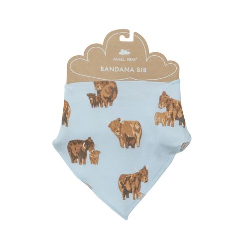 Angel Dear Highland Cattle Bamboo Viscose Bandana Bib