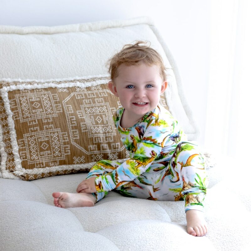 Classic Jurassic Bamboo Viscose Rompsie available at Blossom