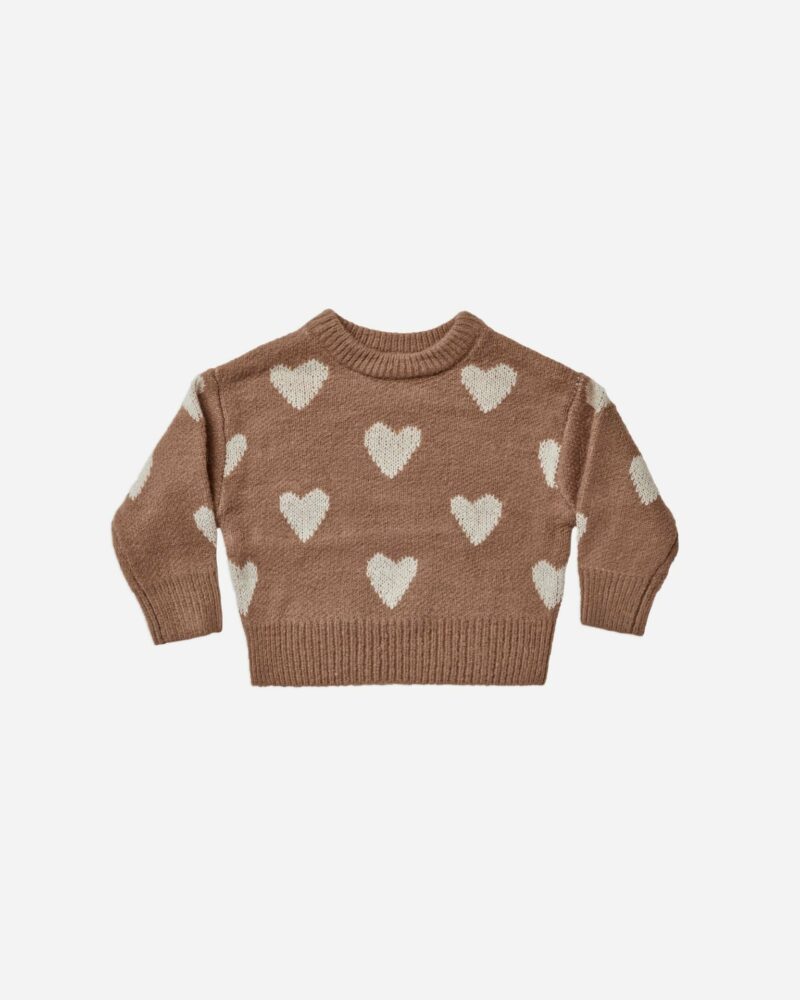 Rylee+Cru Knit Pullover in Hearts