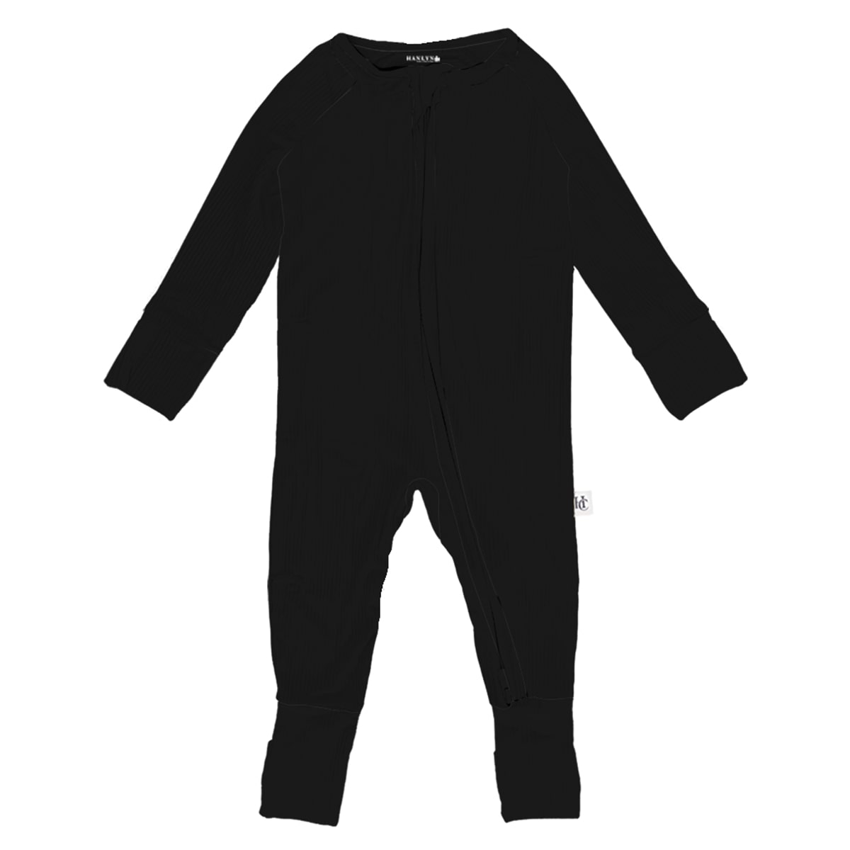 Hanlyn Collective The Staple Black Ribbed Bamboo Viscose Rompsie