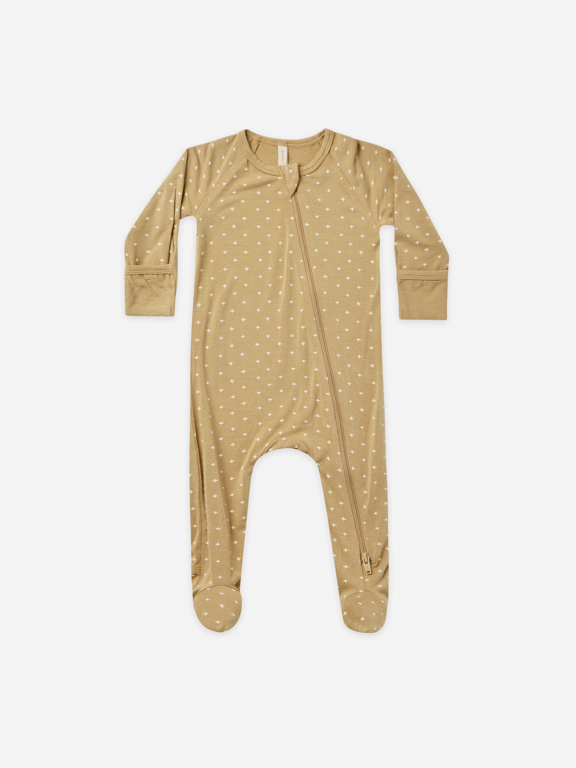 Quincy Mae Bamboo Zip Footie in Plus