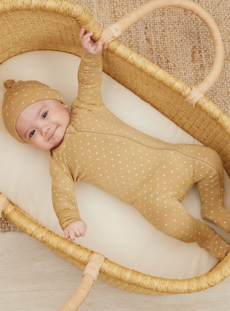 Bamboo Zip Footie in Plus from Quincy Mae