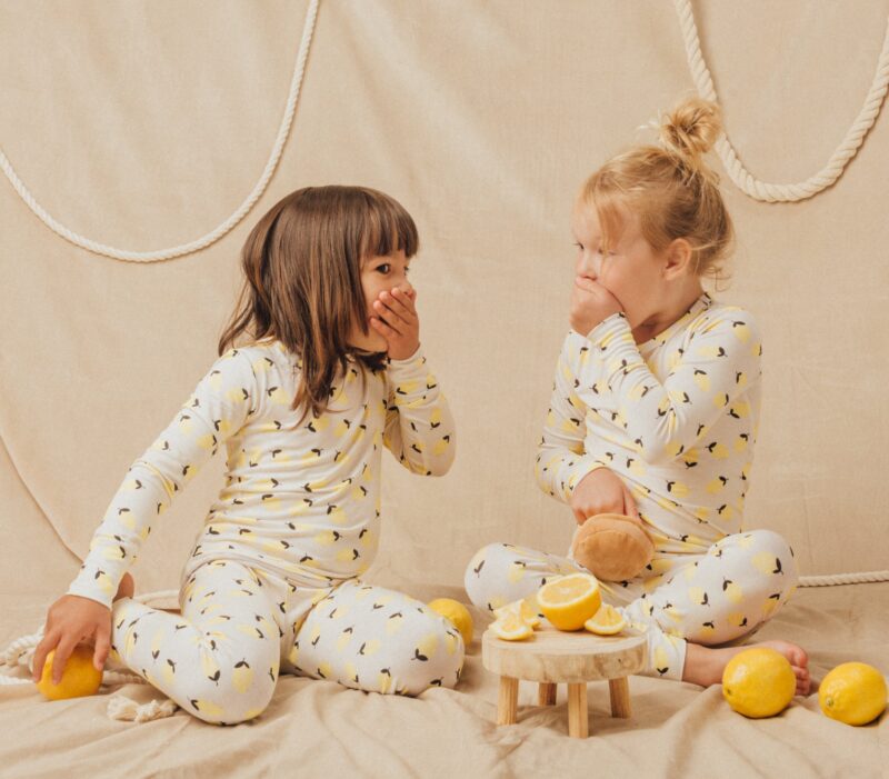 Willow+Co Lemon Bamboo Viscose Two-Piece Pajama Set