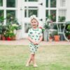 Short Sleeve Toddler Pajama Set in Monstera from Kyte BABY